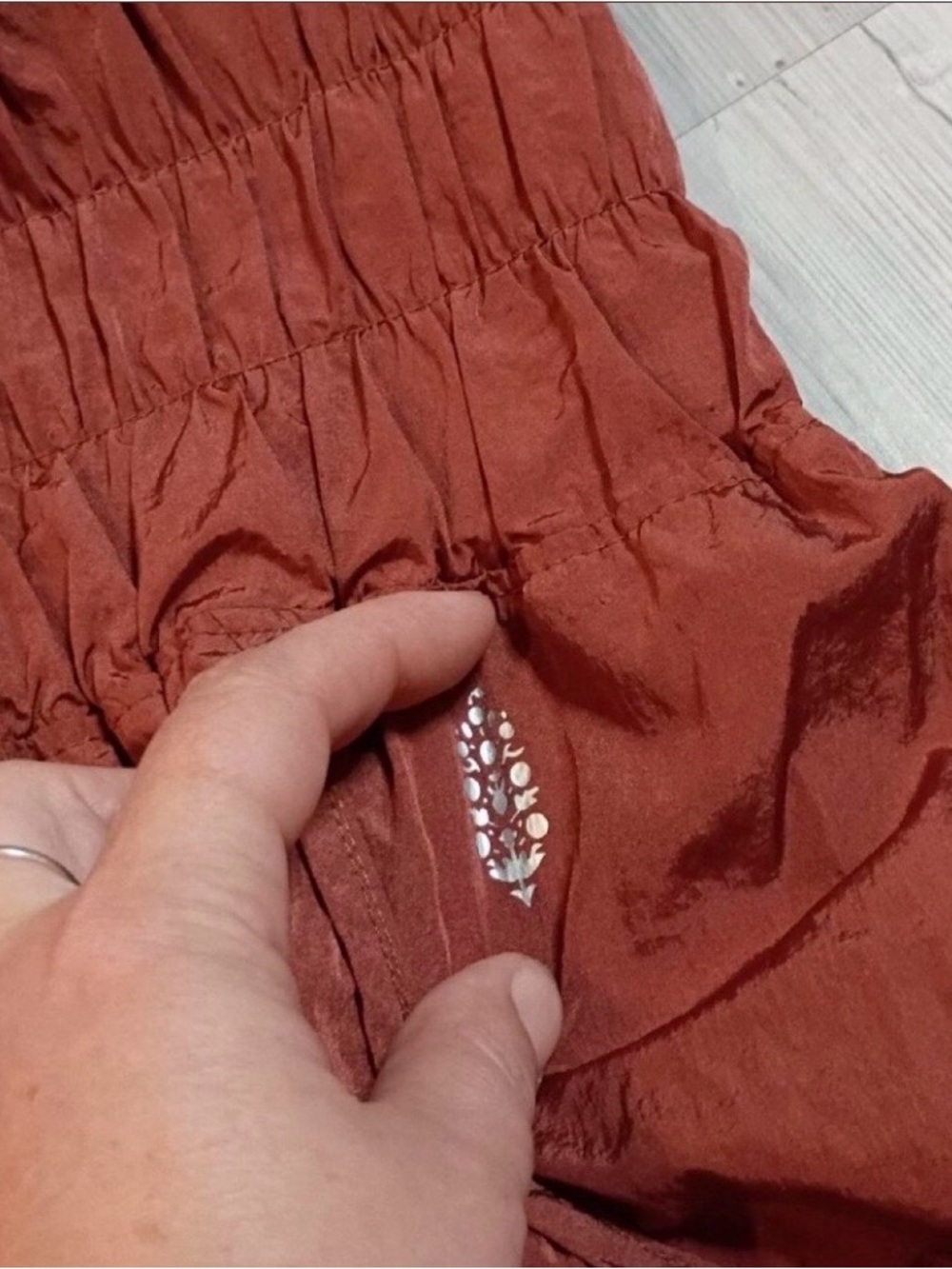 Free People Movement- High-Waist Shorts in Rust Women’s Large - EUC - Picture 3 of 4